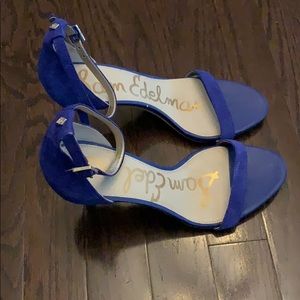 Sam Edelman Blue Leather open toe Heels size 7M